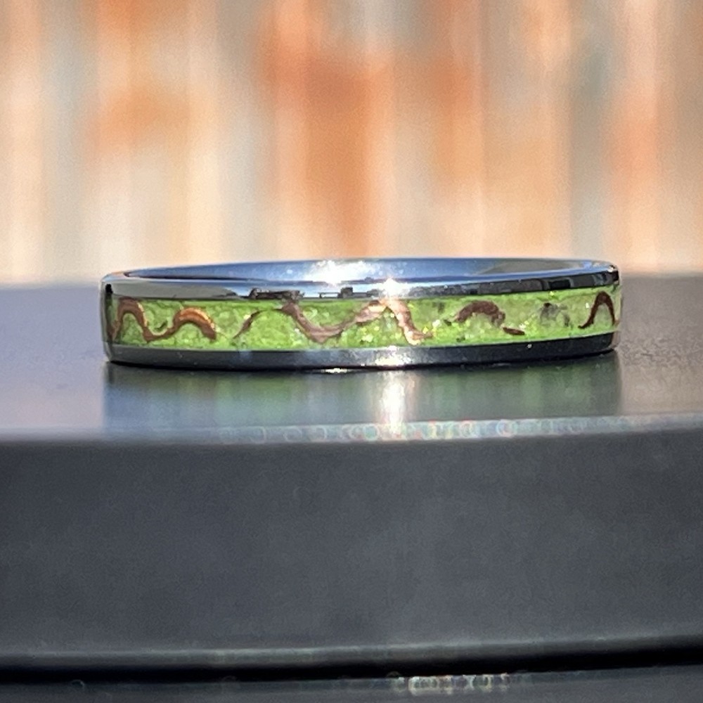 Handcrafted Peridot & Copper Ring