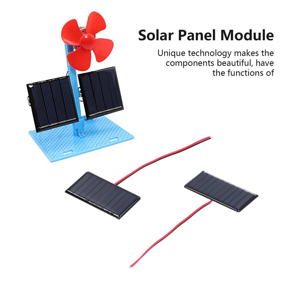 2Pcs Solar Panel Module Polysilicon Micro Mini Glue Power Solar Cells New