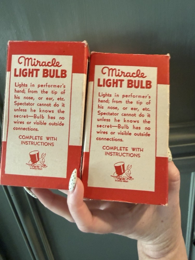 Pair Of Vintage Rare Miracle LightBulb Magic Tricks Work Boxes Tested Work !!