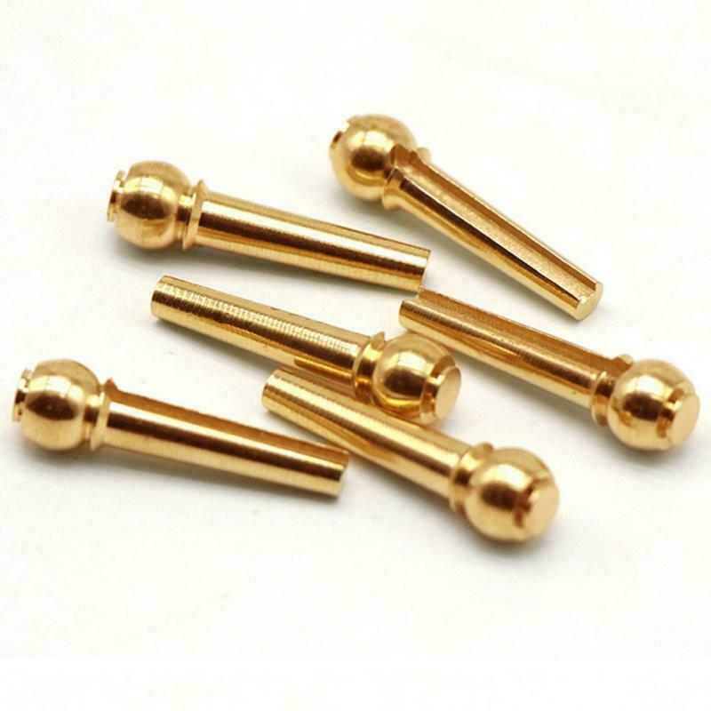 6pcs Set Acoustic Electric Guitar String Bridge Pins Solid Copper Brass Endpin