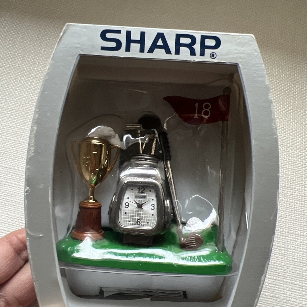 SHARP collectible Mini Desk Clock - Golf NEW IN BOX