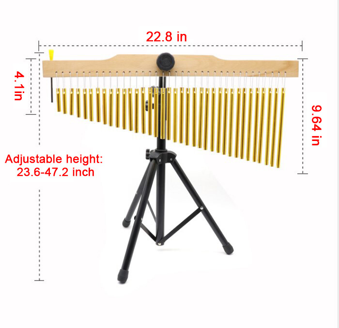 36-Tone Bar Chimes Single-Row Wind Chime W/Tripod Stand Stick Percussion Device