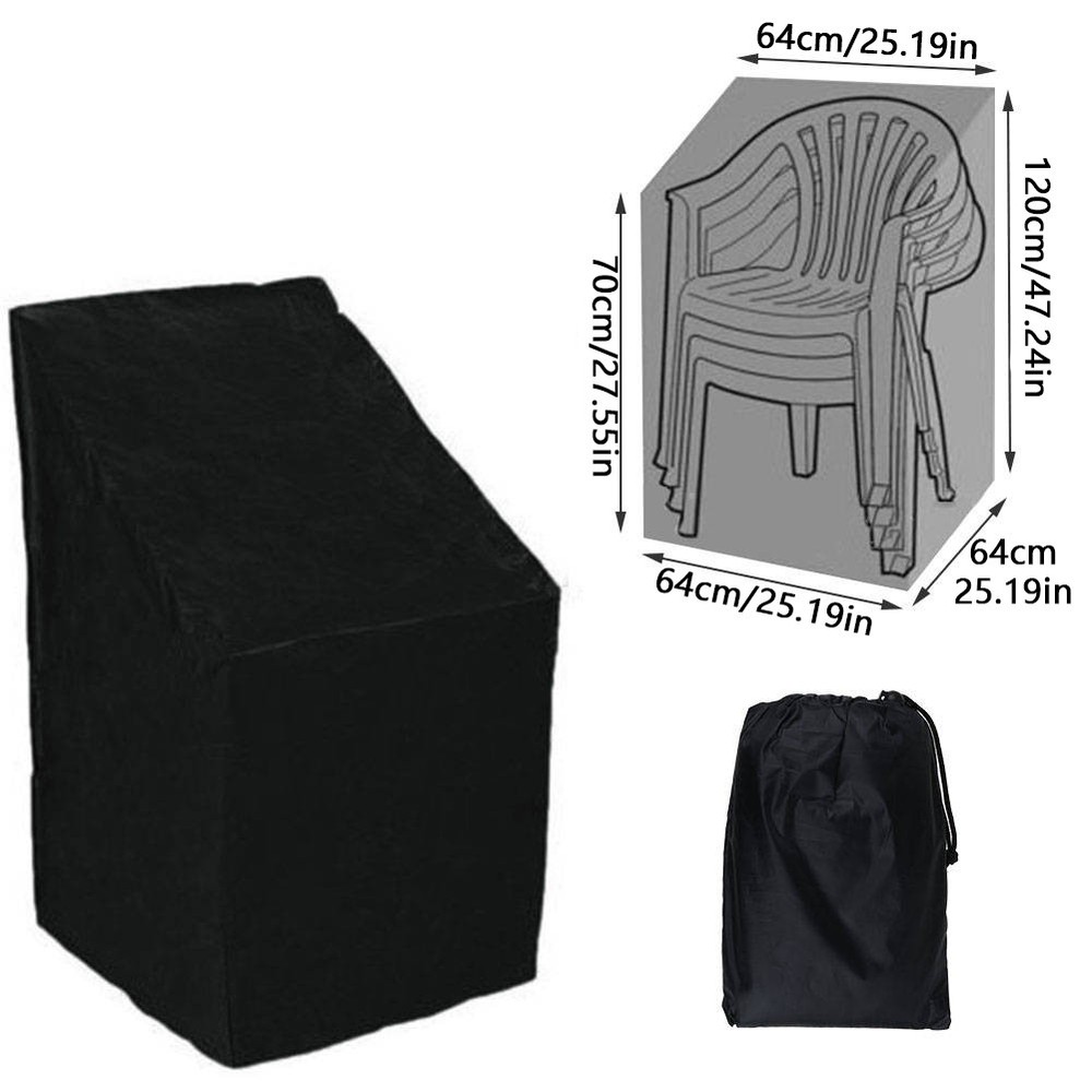 Waterproof Stacking Chair Cover Outdoor Garden Patio Furniture Dust Proof Cover