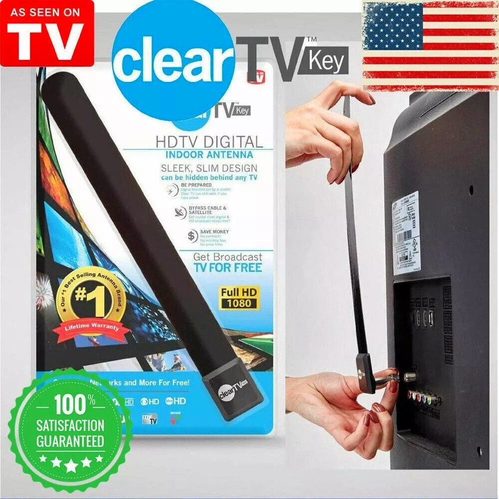 Clear HD Digital Satellite Indoor TV HDTV Antenna Key Free 1080p As seen on TV