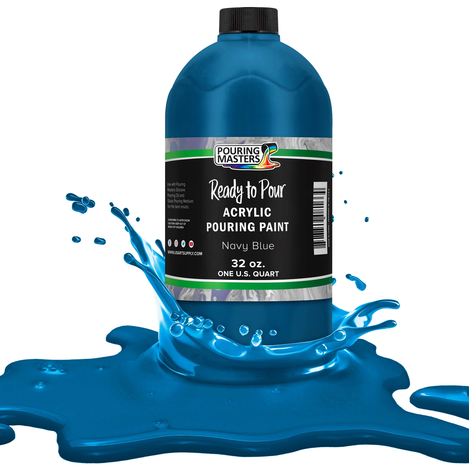Pouring Masters Navy Blue 32-Ounce (Quart) Water-Based Acrylic Pouring Paint