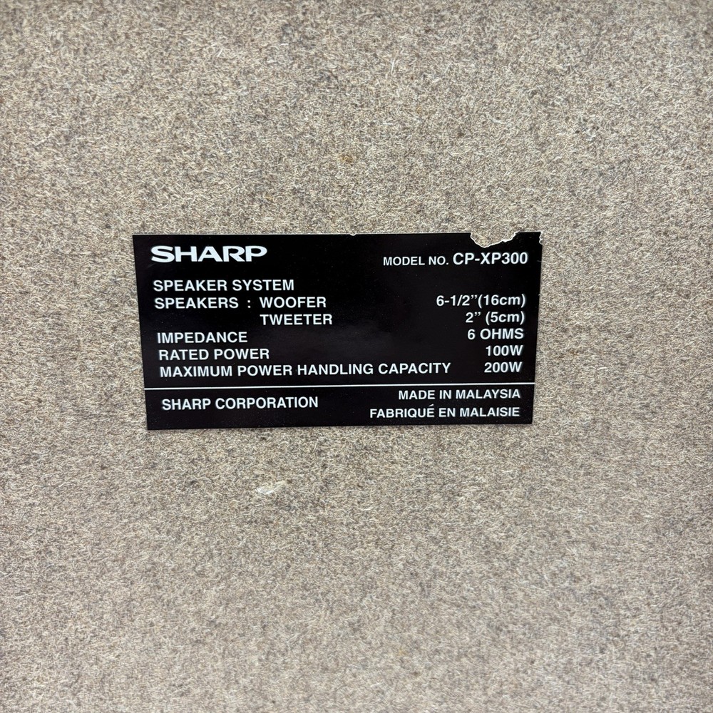 Sharp CD-XP300 Mini Component Stereo System w/ Speakers and Remote – For Parts