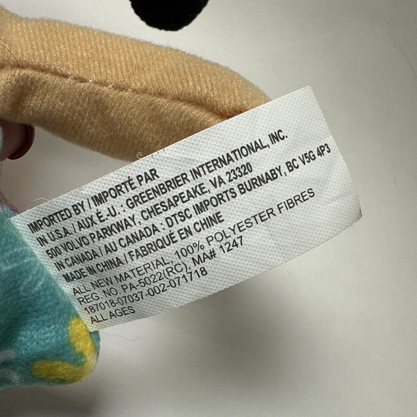 Greenbrier Rag Doll Poupee De Chiffon flower Dress Striped Legs yellow bows