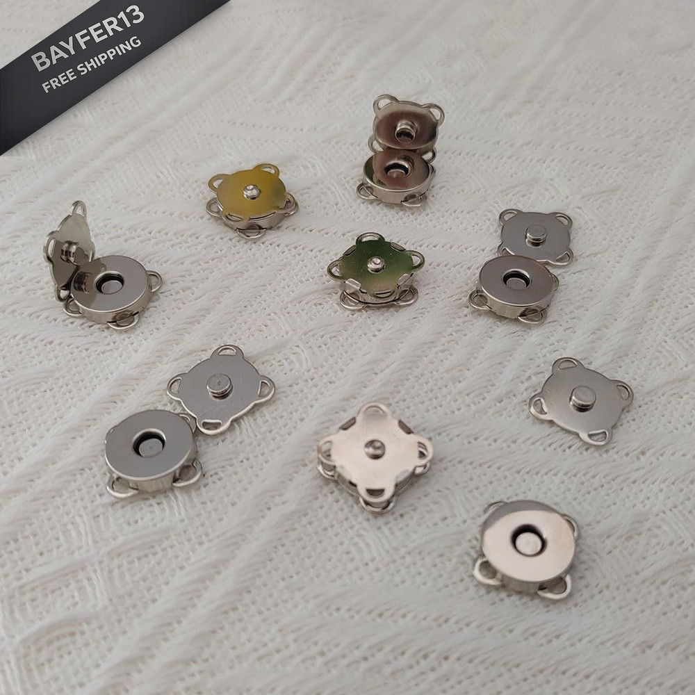 20 Sets Snaps Buttons, Plum Sewing Snap Closures Silver