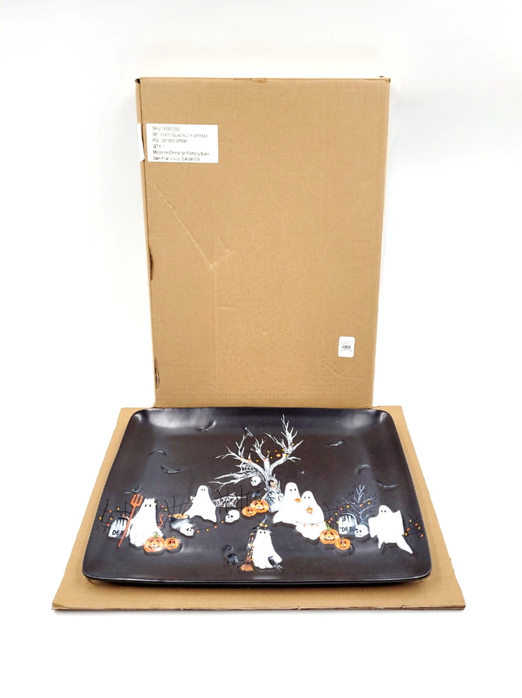 Pottery Barn Scary Squad Ghost Rectangular Serving Platter 16" NEW