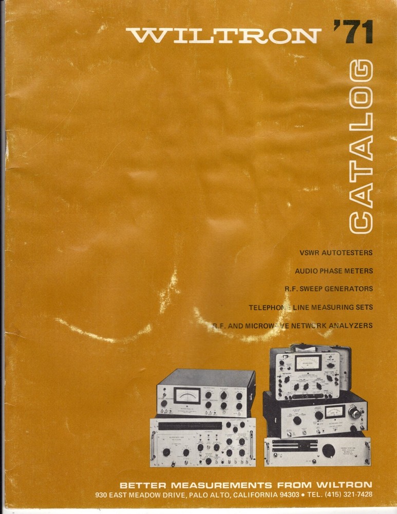 Wiltron 1971 Catalog