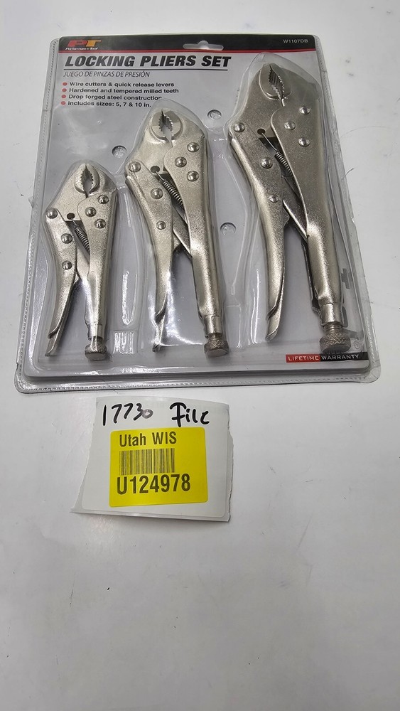 Performance Tool Locking Plier W1107DB Drop Forged Steel Construction