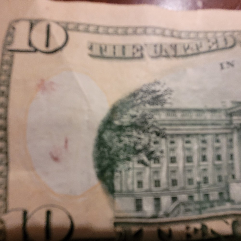 Ten Dollar Ink Smear error Note