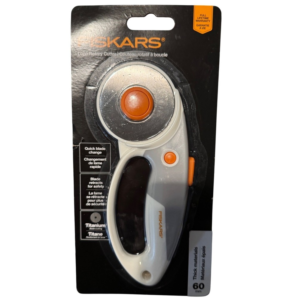 Fiskars 60mm Loop Rotary Cutter Titanium Blade Quick Change Safety Retract