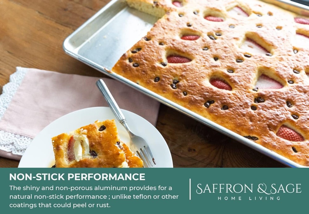 Commerical Quality Cookie Sheet Pan 4 Pack Aluminum Half Sheet Baking Pan