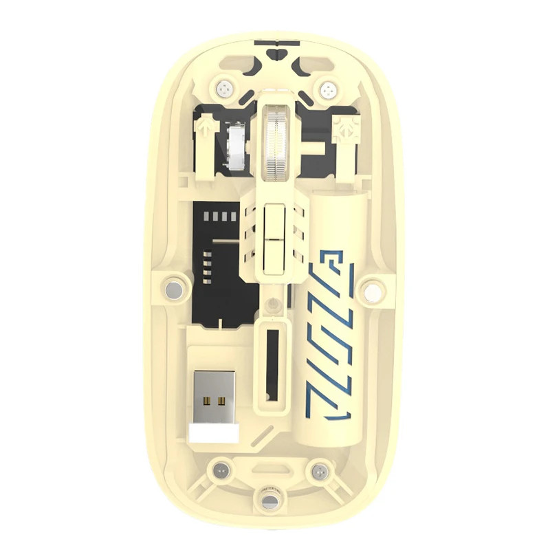 Transparent Dual Mode Wireless Mouse 2.4G Bluetooth Rechargeable Mouse Silence