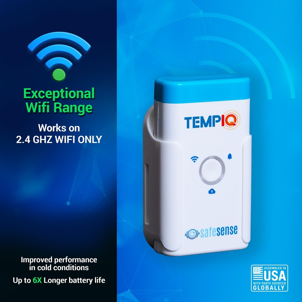 TEMPIQ Remote WiFi Temperature & Humidity Sensor - App Integration, Alerts,...