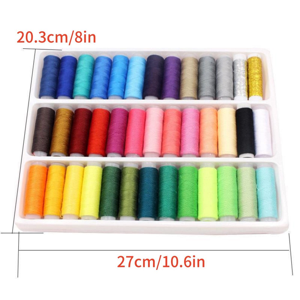 New 39Pcs Colored Sewing Thread Set Rainbow Colors Sewing Thread For DIY Sewing