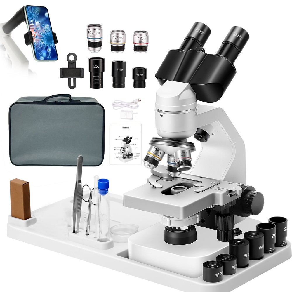 40X - 2000X Zoom Binocular Optical Microscope Laboratory Binocular Biological Mi