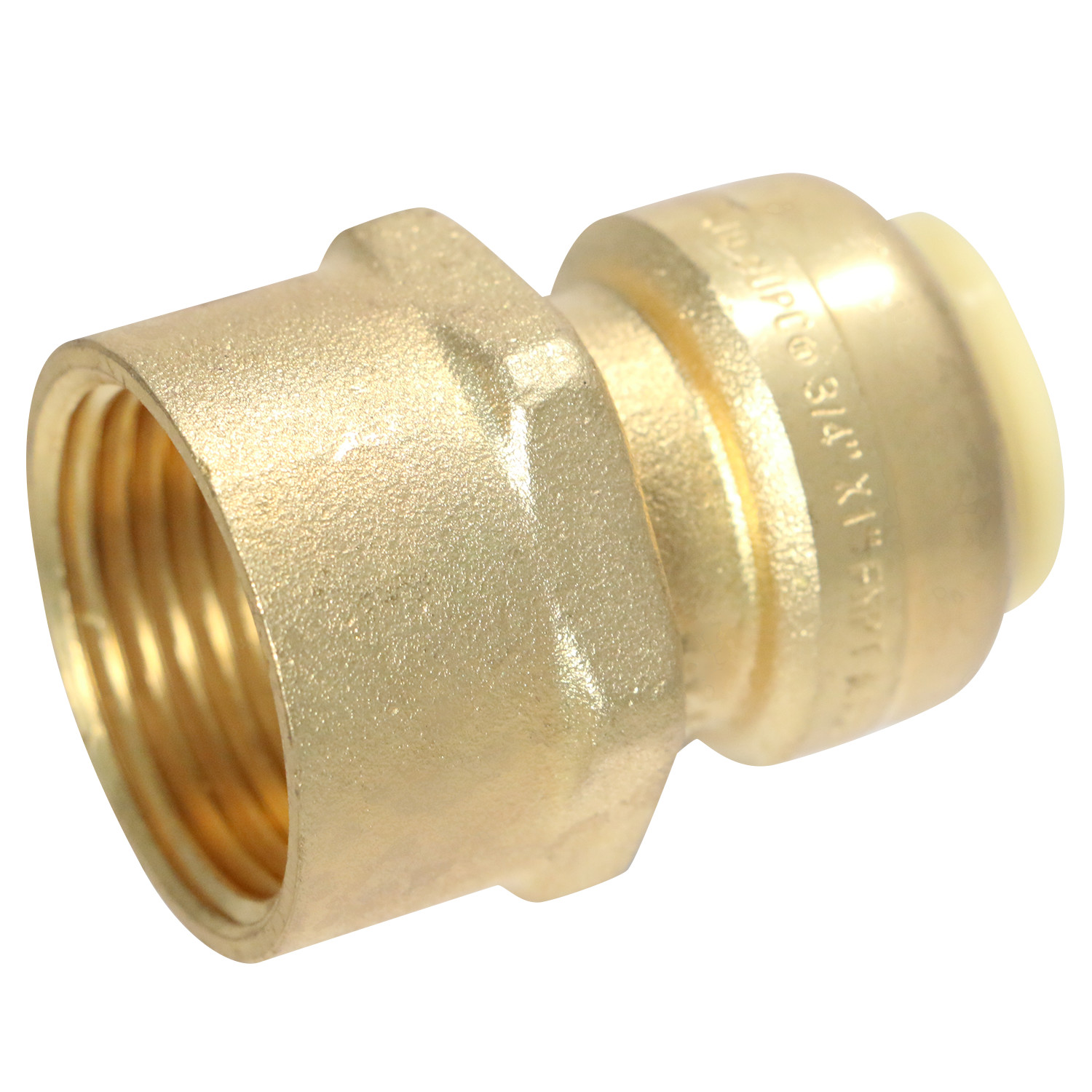 1 Pack  XFITTING 3/4" Push Fit x 1" Female NPT Threaded Adapter, Lead Free Brass