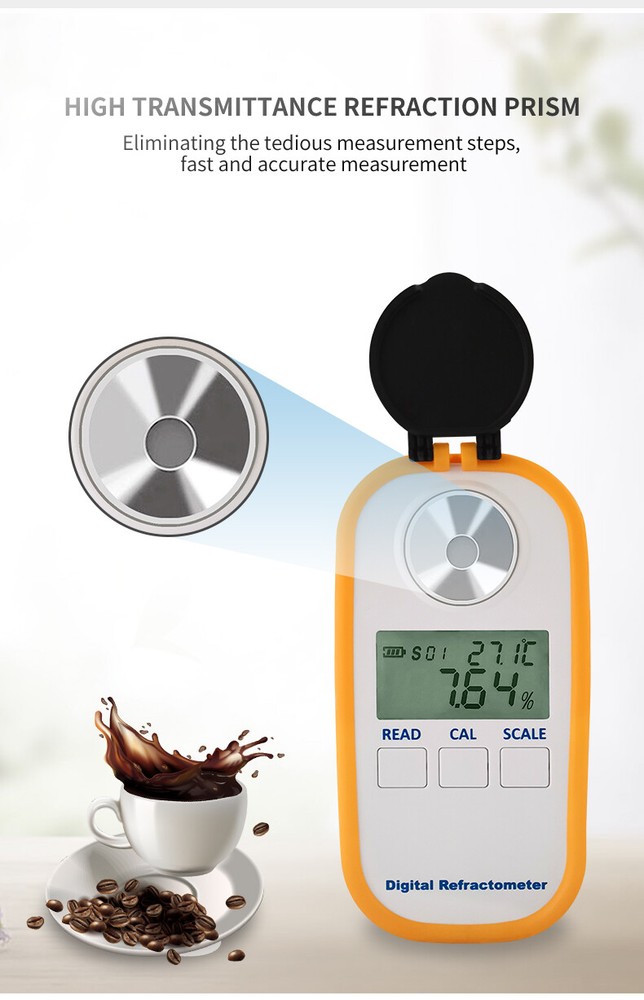 Coffee Hydrometer 2-in-1 Auto Refractometer Brix TDS Concentration Meter Tester