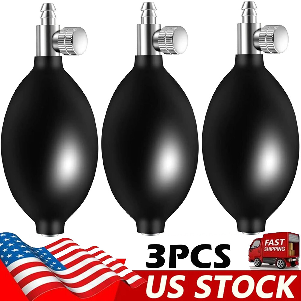 3Pcs Blood Pressure Latex Bulb Inflation Bulb Pump Hand Squeeze Bulb Air Valve