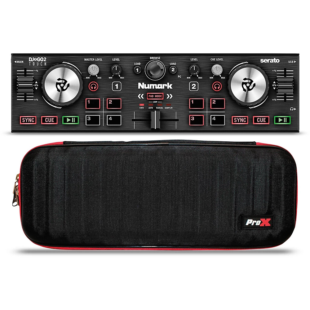 Numark DJ2GO2 TOUCH Pocket DJ Controller w/Touch-Capacitive Jog Wheels/ProX Case