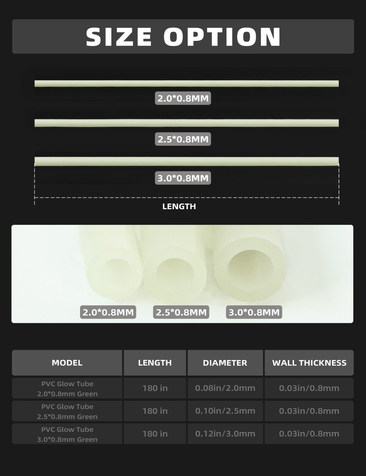 BLUEWING PVC Glow Tube 15ft Deep Sea Fishing Soft Tube US Seller