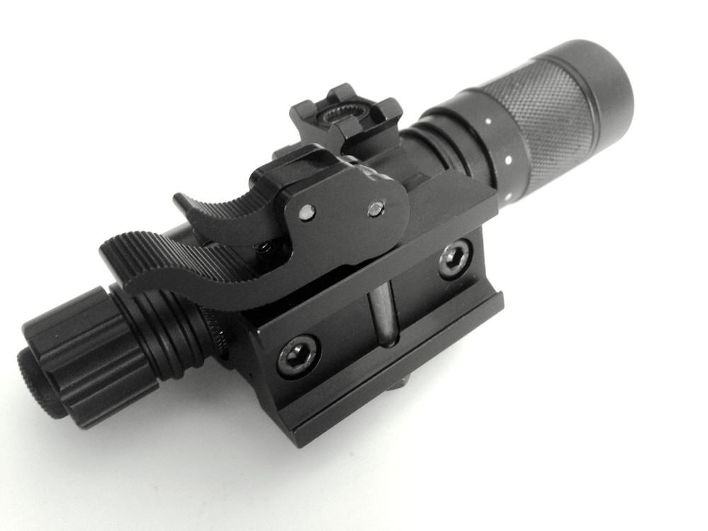 Adjustable Green Laser Flashlight Designator with QUICK RELEASE QD Mount