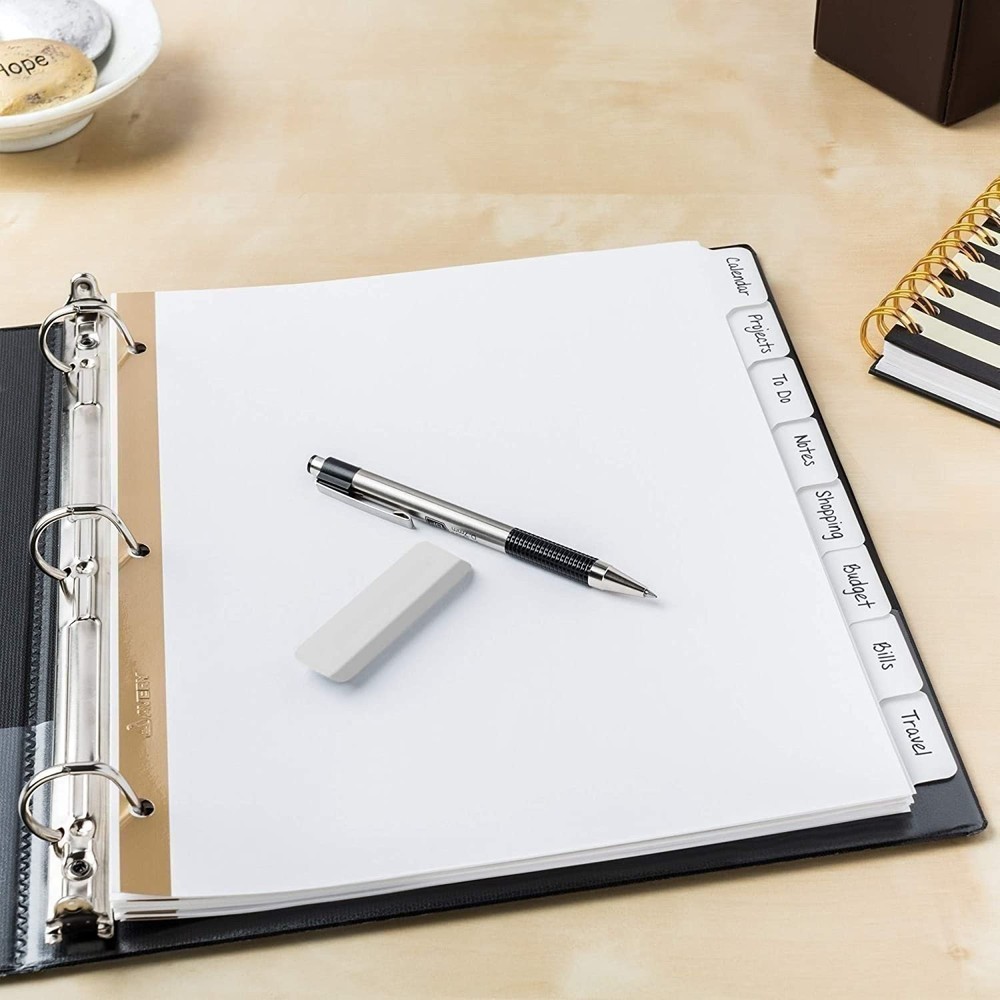 Avery 8-Tab Binder Dividers, Write & Erase White Big Tabs 6 Sets