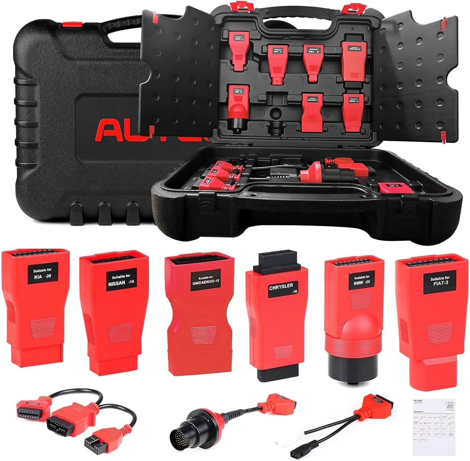 11pcs Autel OBD Adapter Kit With Blow-Molded Carrying Case for All Autel Scanner