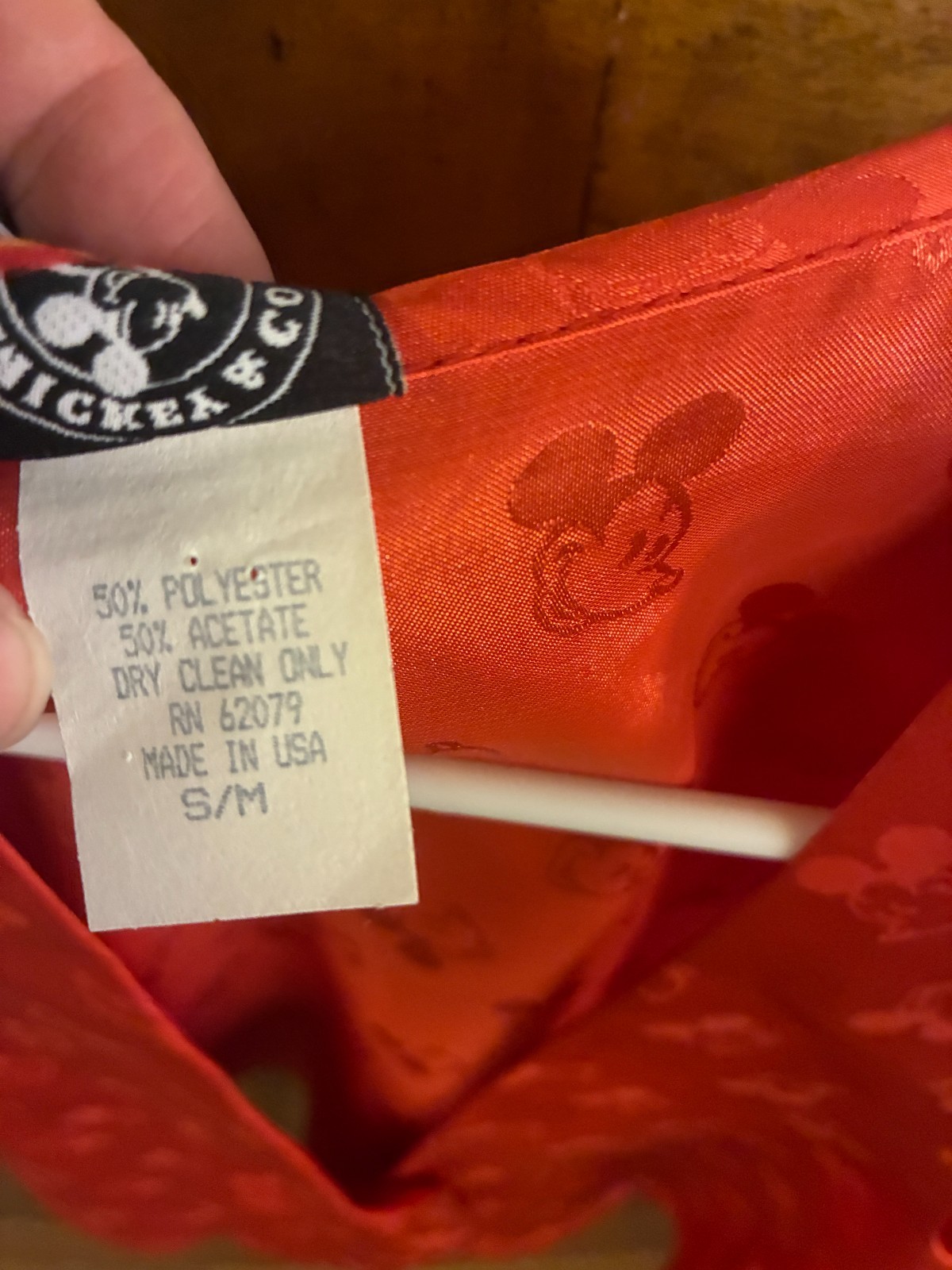 90s Mickey Mouse Vest Size S/M Disney Retro Mickey & Co Vintage Red Satin