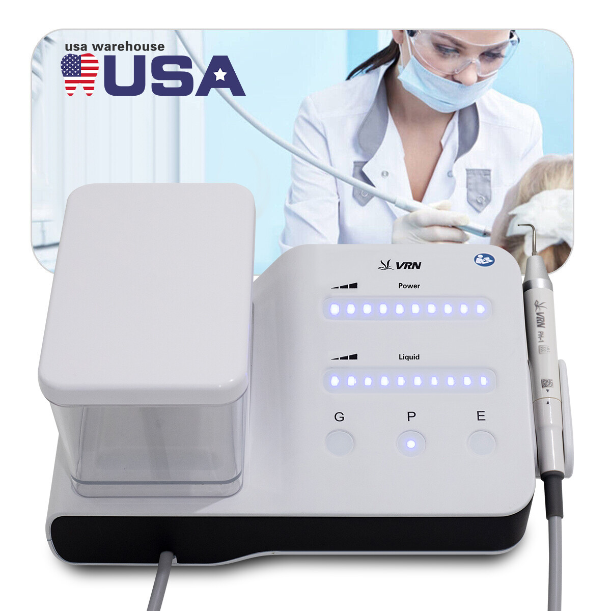 LED Dental Portable Ultrasonic Piezo Scaler + Bottle fit EMS Cavitron Handpiece