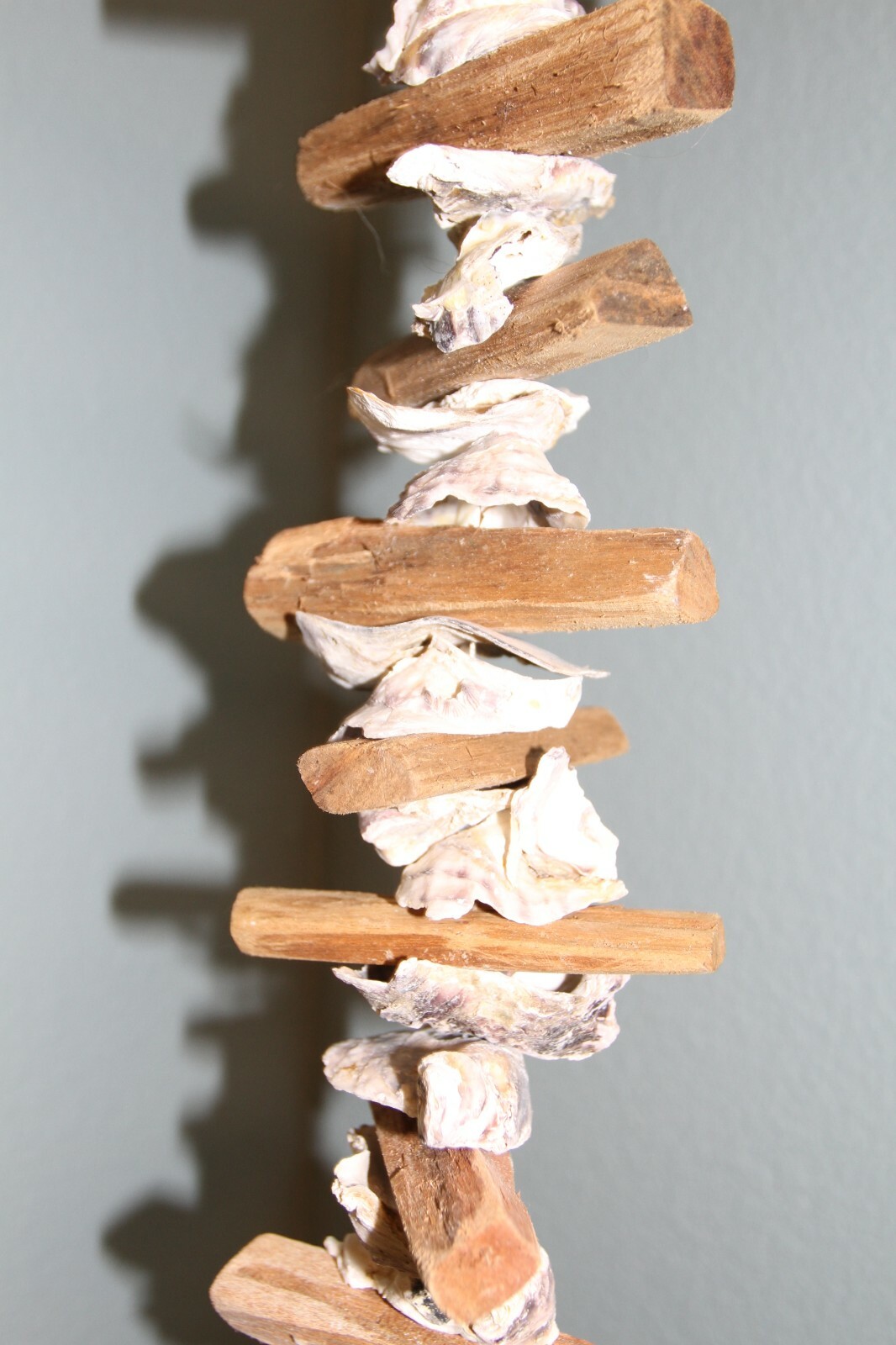 Oyster Bar Hanging Decor Oyster Shells Driftwood Garland, Natural, 33"+ G-83