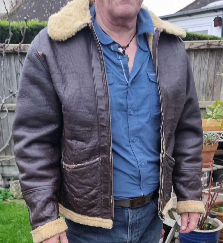 WW2 Original Flying Jacket Shearling Sheepskin Leather