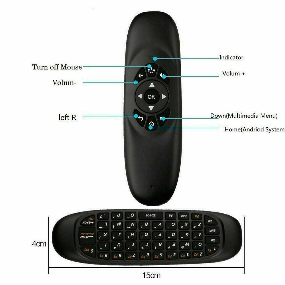 C120 2.4 Remote Control Air Mouse Wireless Keyboard for KODI Android Mini TV Box