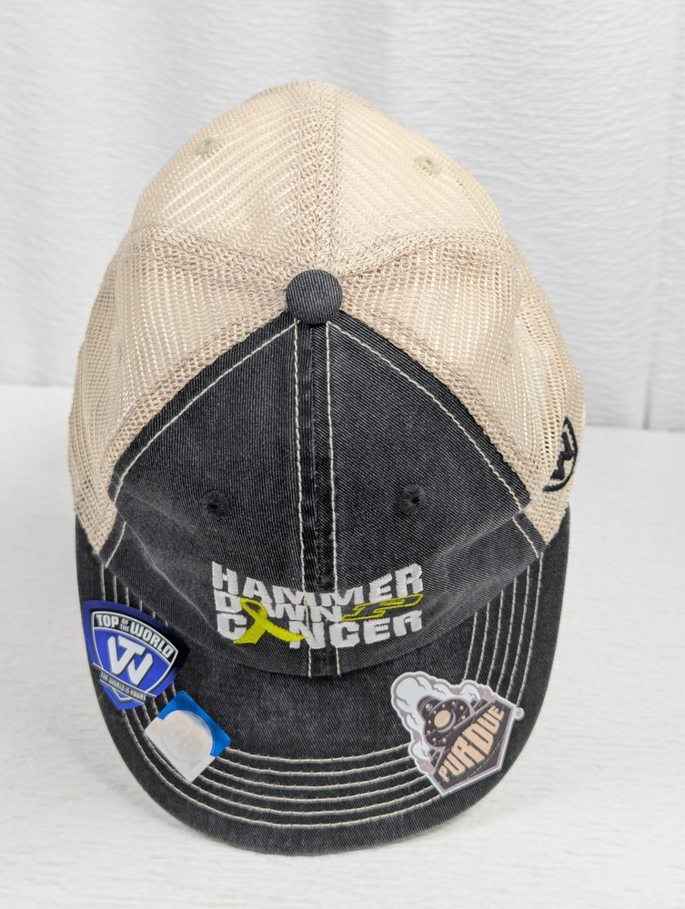 Purdue Boilermakers - HAMMER DOWN CANCER - Adjustable Snapback Hat / Cap - Train