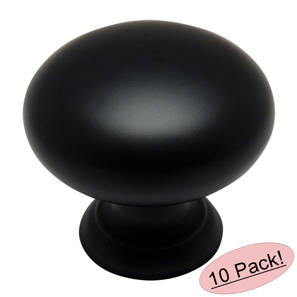 *10 Pack*  Cosmas Cabinet Hardware Flat / Matte Black Knobs #4950FB