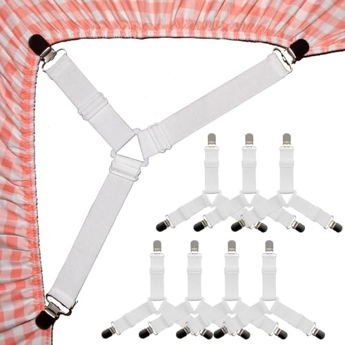 8-Pack Bed Sheet Holder Straps Fitted Sheet Keepers Bedsheet Holders