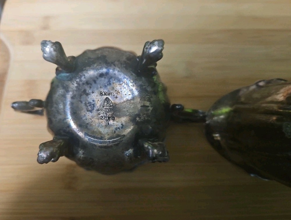 Vintage Silver Plated Creamer & Sugar Dish. Please See Markings.