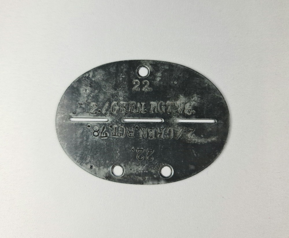 WW2 Original German Panzer Grenadier Identity Disc Dog Tag
