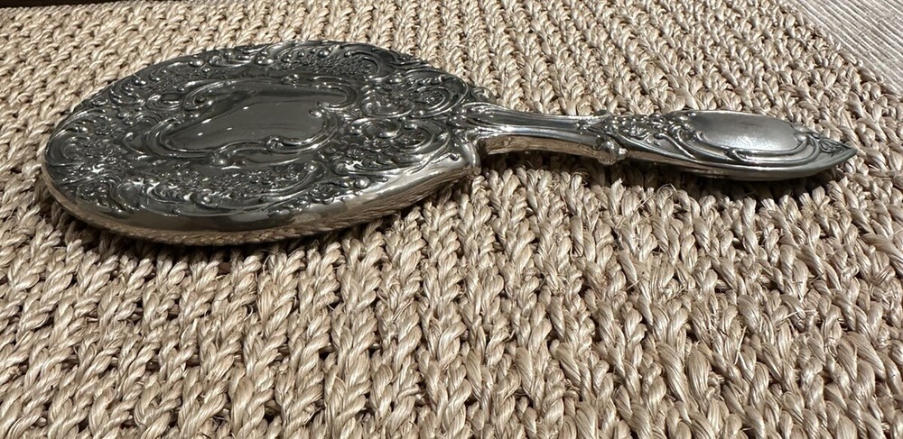 Vintage Vanity Hand Held Mirror Heavy