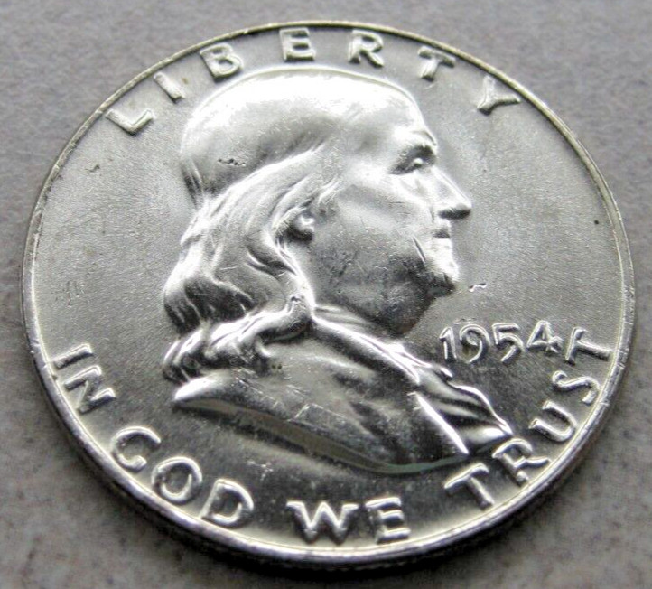 1954-D 50C Franklin Half Dollar; BU