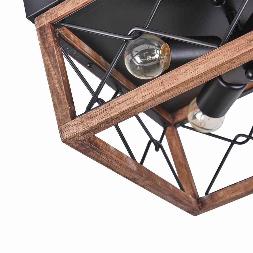4-Light Farmhouse Flush Mount Light Fixture Rustic Industrial Ceiling Light NEW