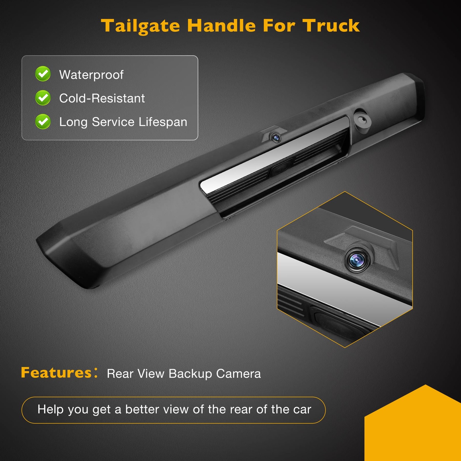 Tailgate Handle w/ Rear Backup Camera & Wiring Harness 2017-20 Ford E-350 F-250