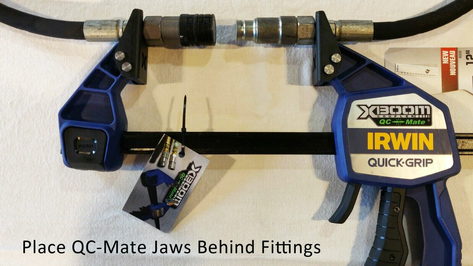 QC-Mate 12-in Hydraulic Quick Coupler Connect Under Pressure Clamp