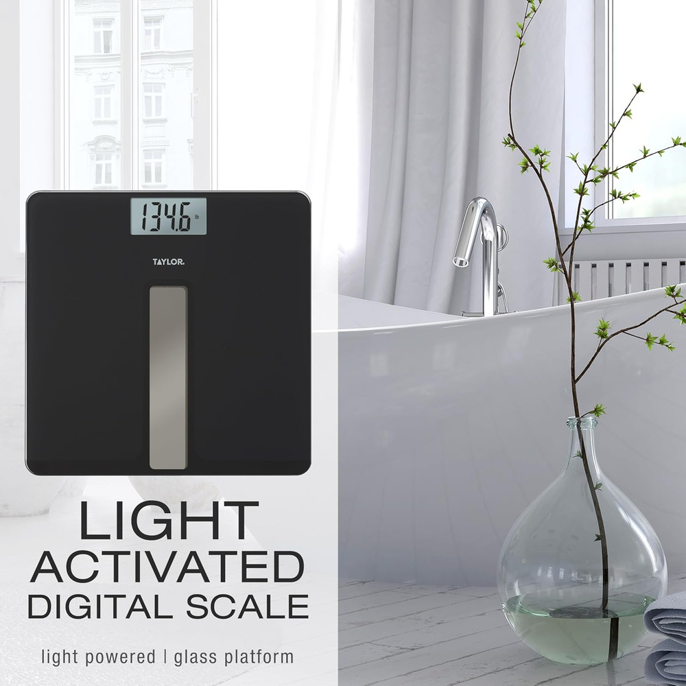 Taylor Light Powered Digital Bath Scale, Large and Durable Platform, Light Power
