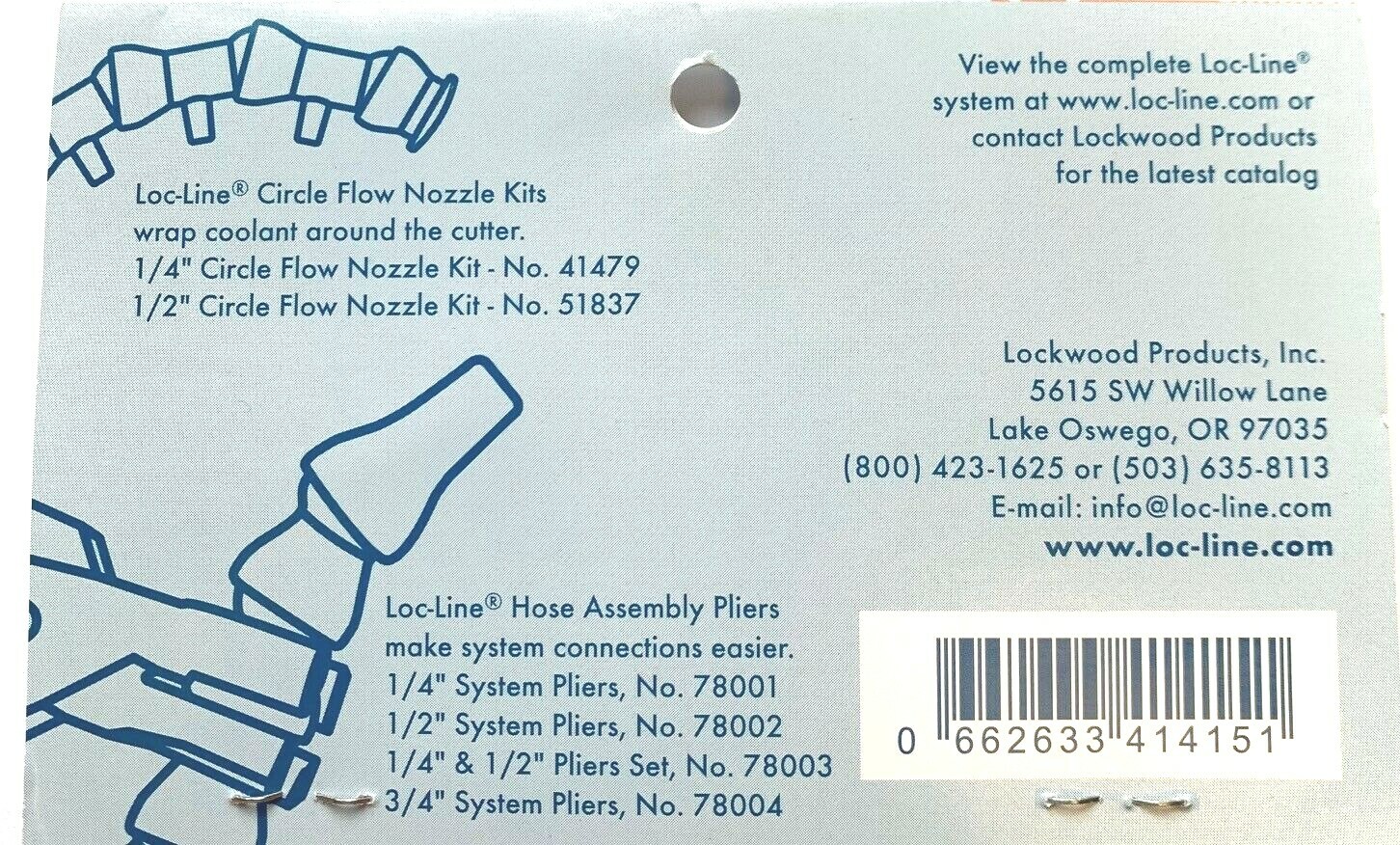 LOC LINE #41415 1/4" ELBOW FITTING 2PC PACK FOR COOLANT HOSE