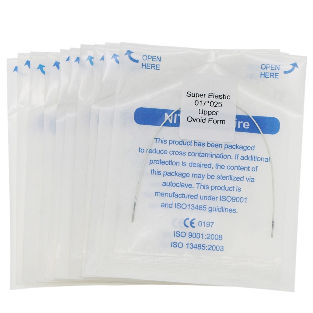 10Pcs Dental Orthodontic Arch Wires Super Elastic White Rectangular Ovoid Form
