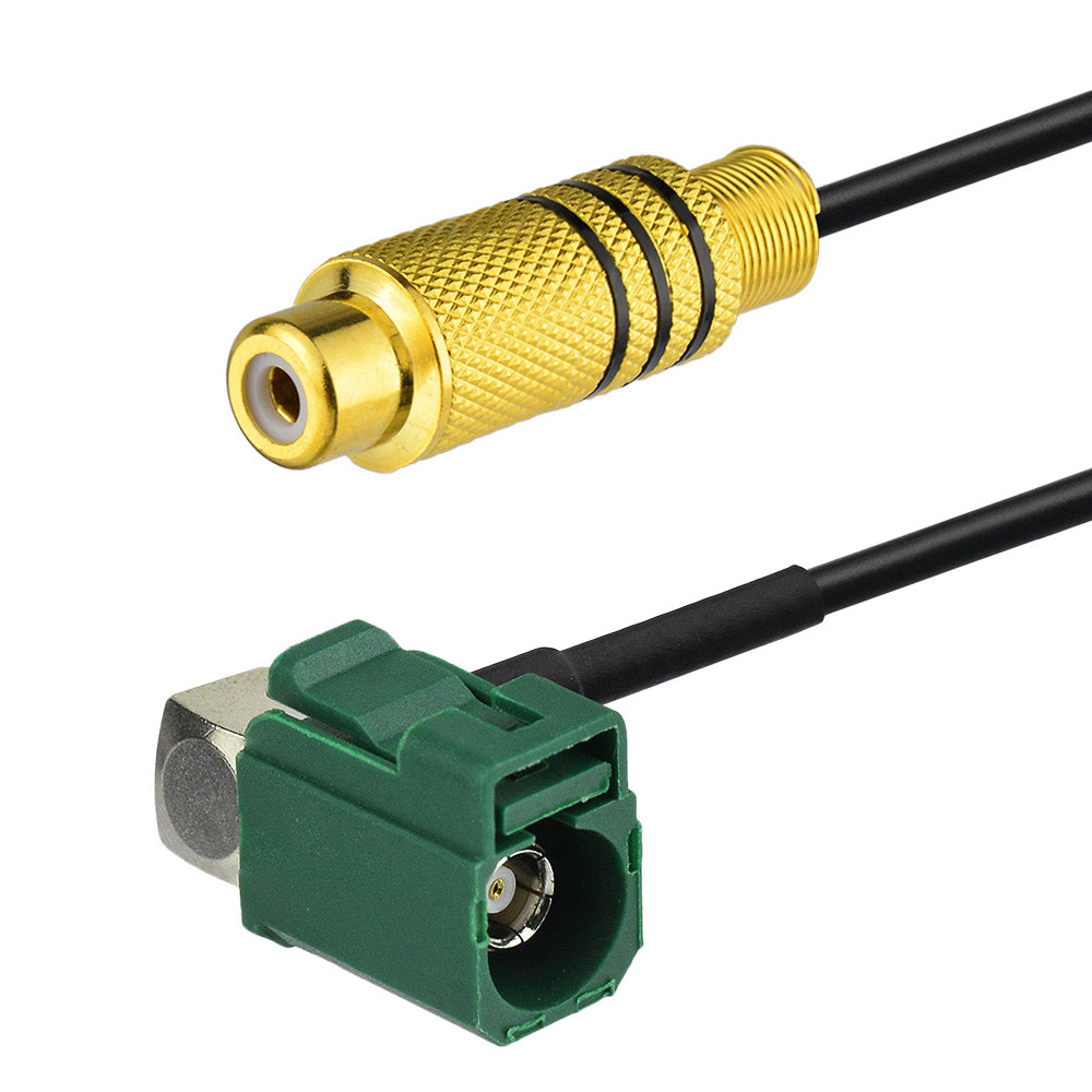 Fakra E to RCA Vedio Adapter Cable 1m for Car Reverse Backup Rear View Camera