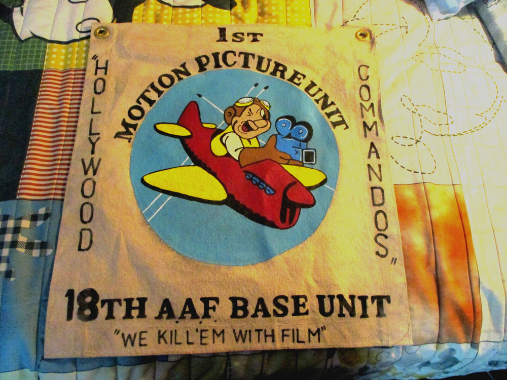 WWII USAAF 1ST MOTION PICTURE UNIT HOLLYWOOD COMMANDOS  READY ROOM WALL FLAG